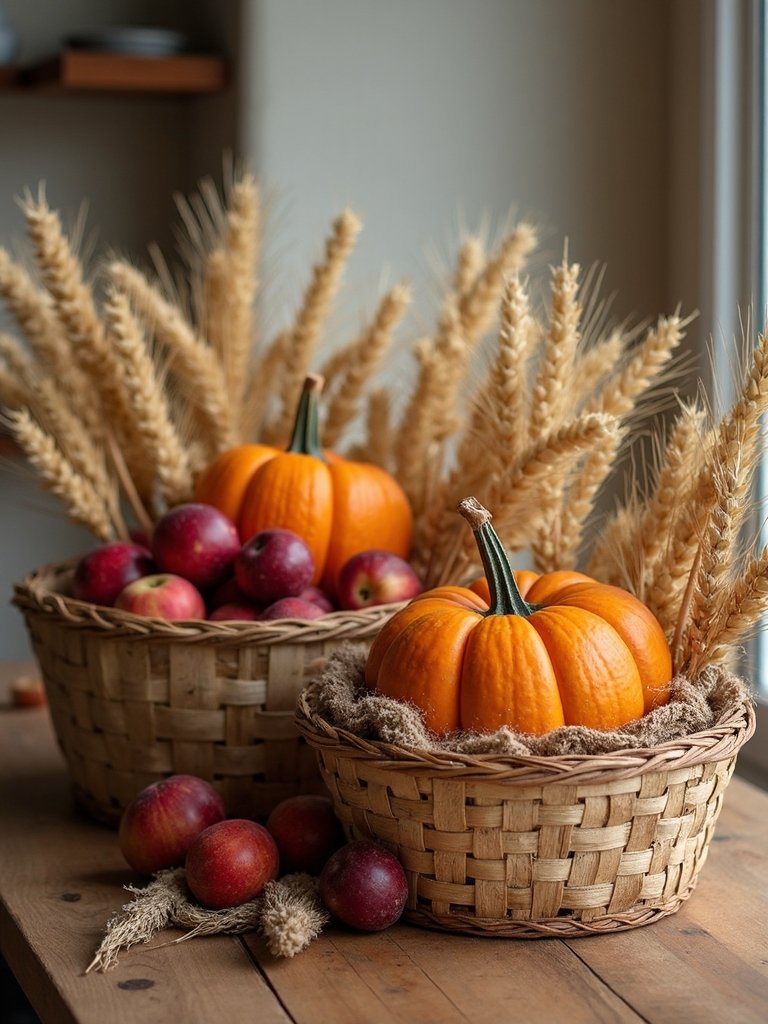 woven baskets with produce
