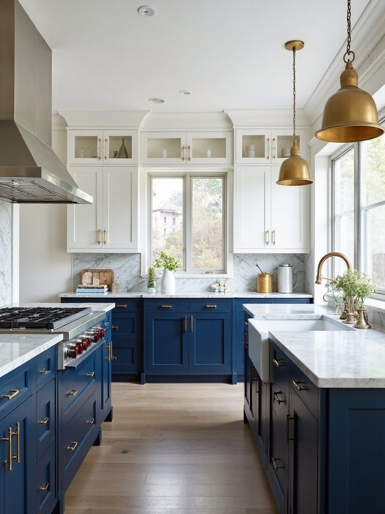 anchor the kitchen with navy