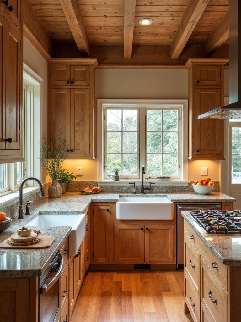 authentically charming rustic knotty oak cabinets