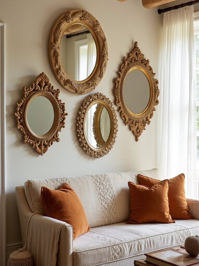 bohemian mirrors ornate natural frames