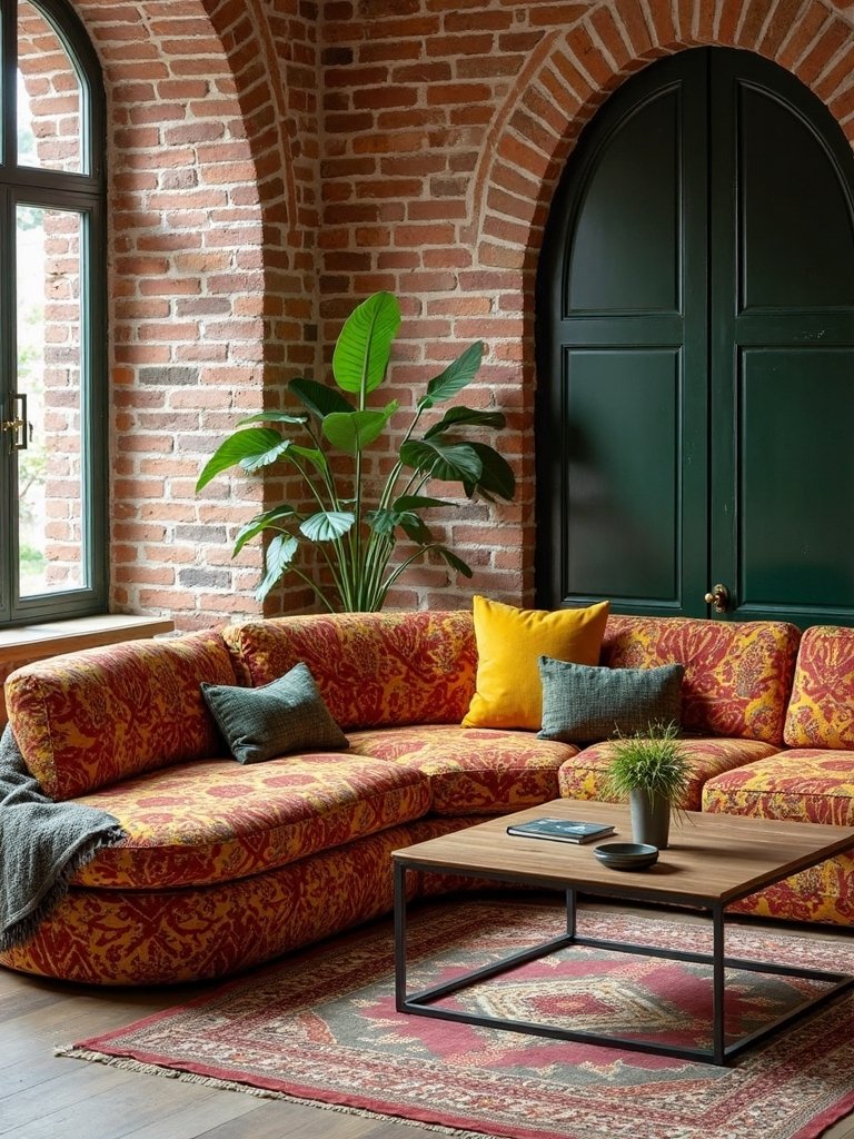 boho statement sectional sofa design