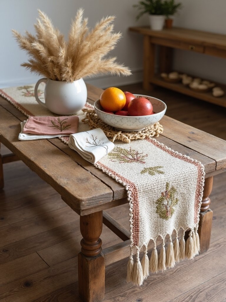 boho table runner tea towel decor