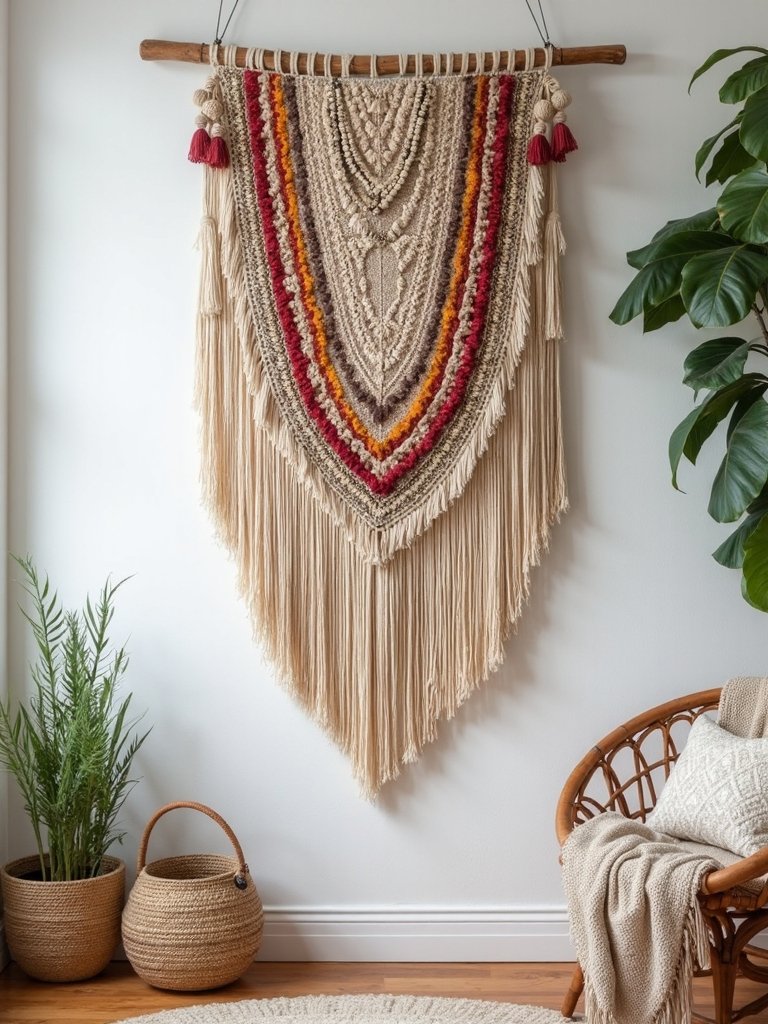 boho woven cotton tapestry decor