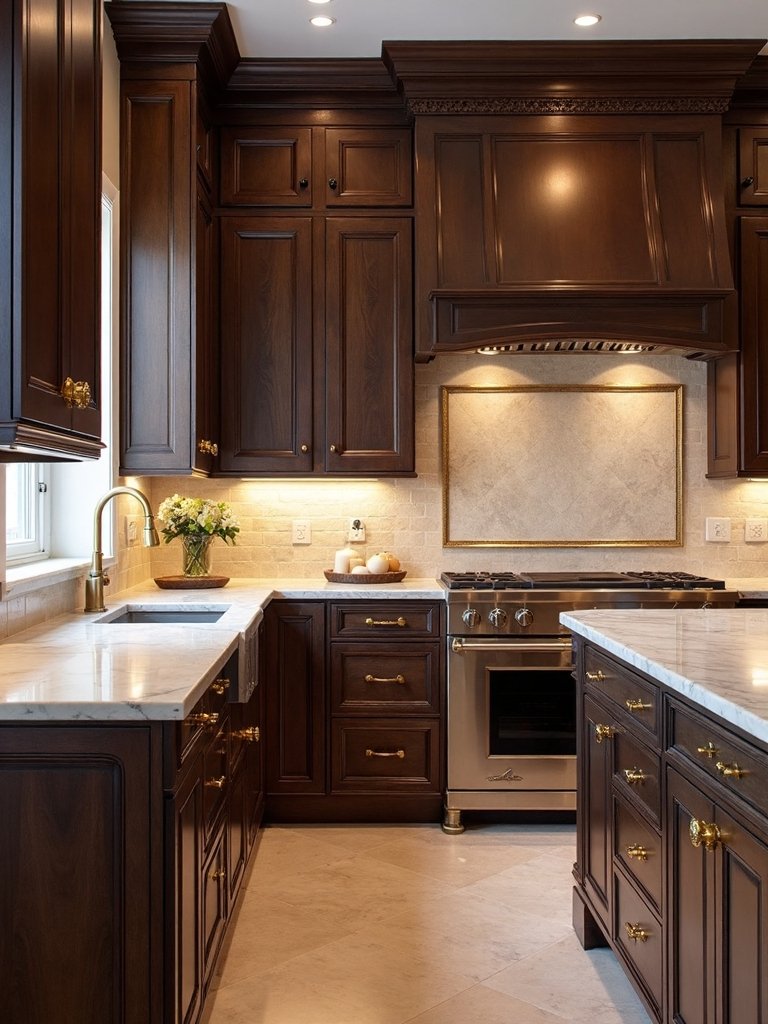 classic rich wood cabinets
