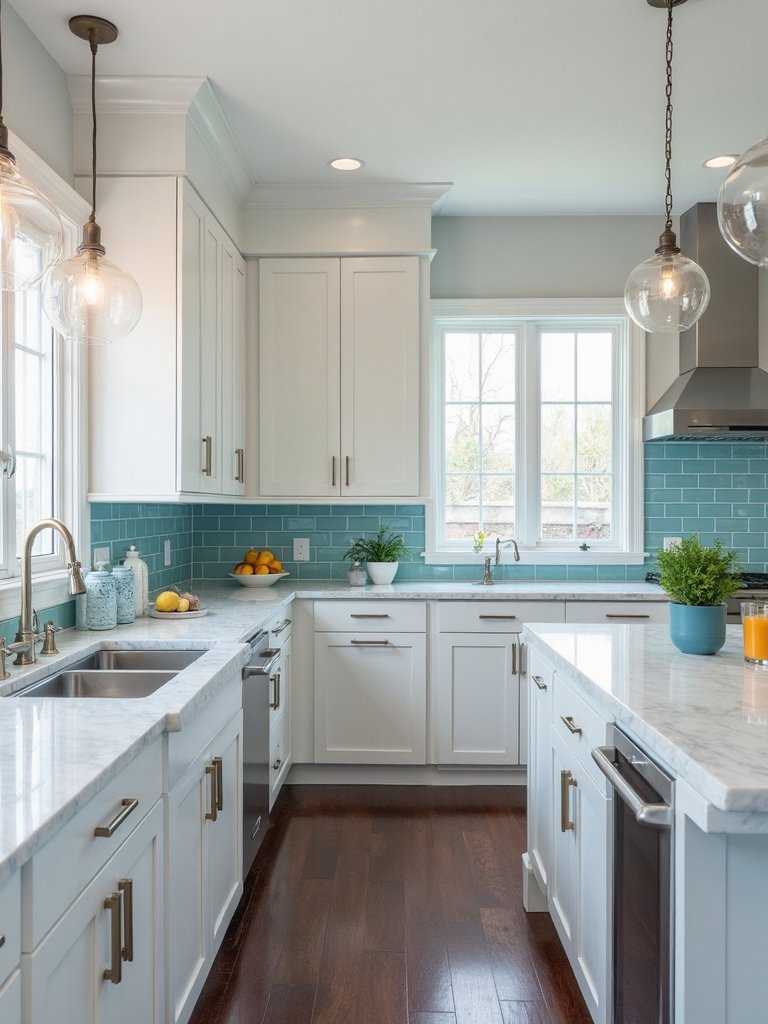 coastal sophisticated kitchen backsplash design