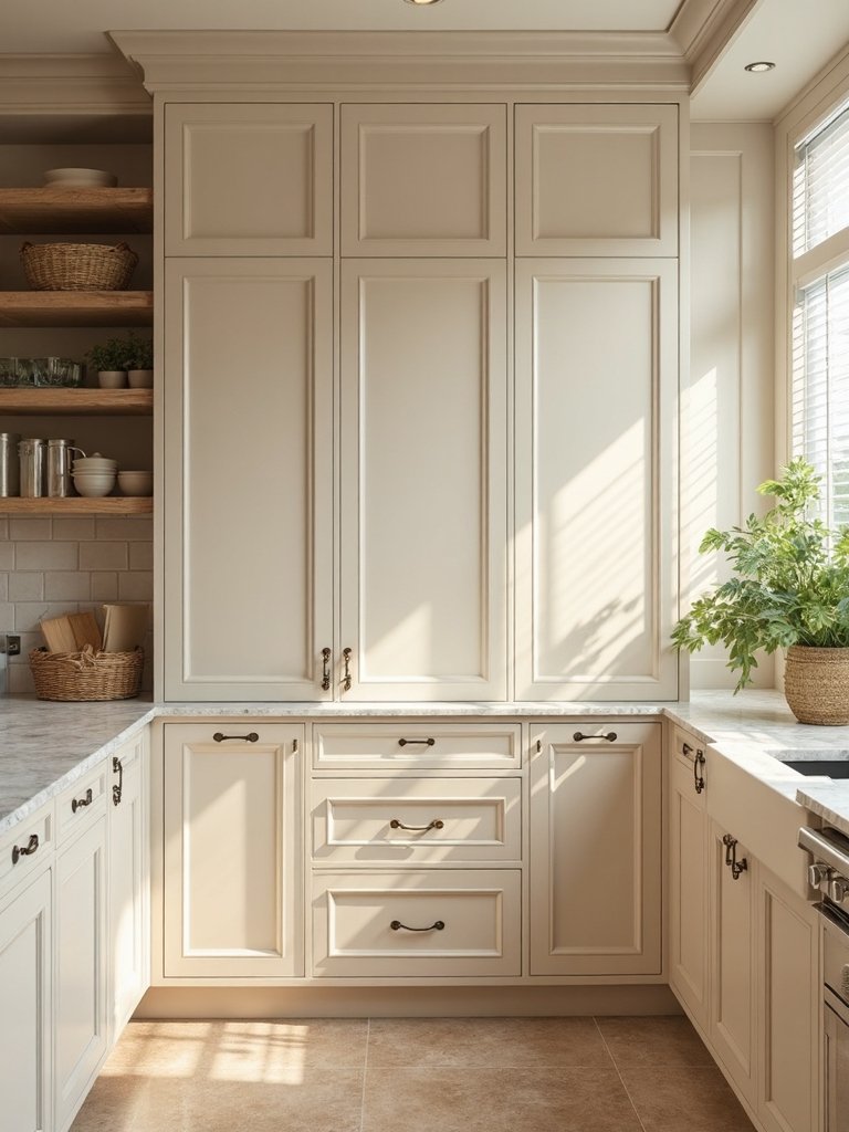 cohesive beige cabinet hardware minimalist design