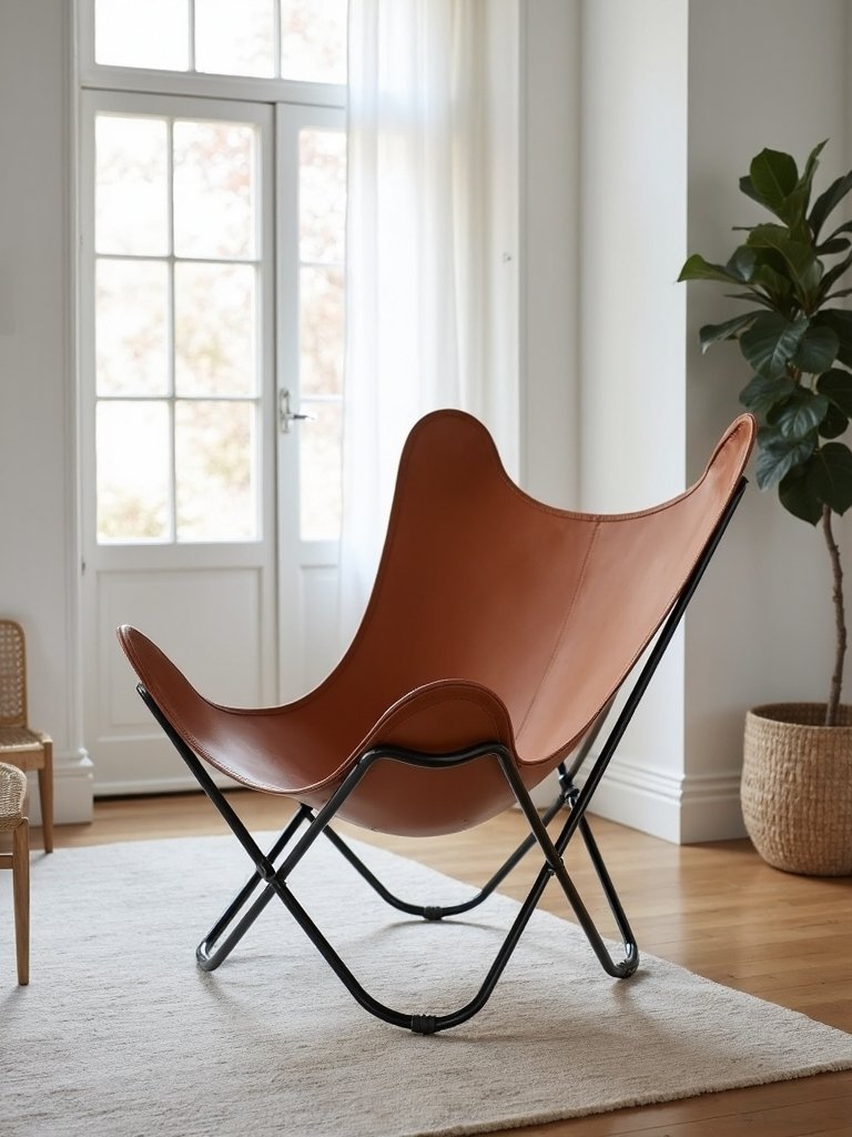 comfortable boho butterfly leather chair