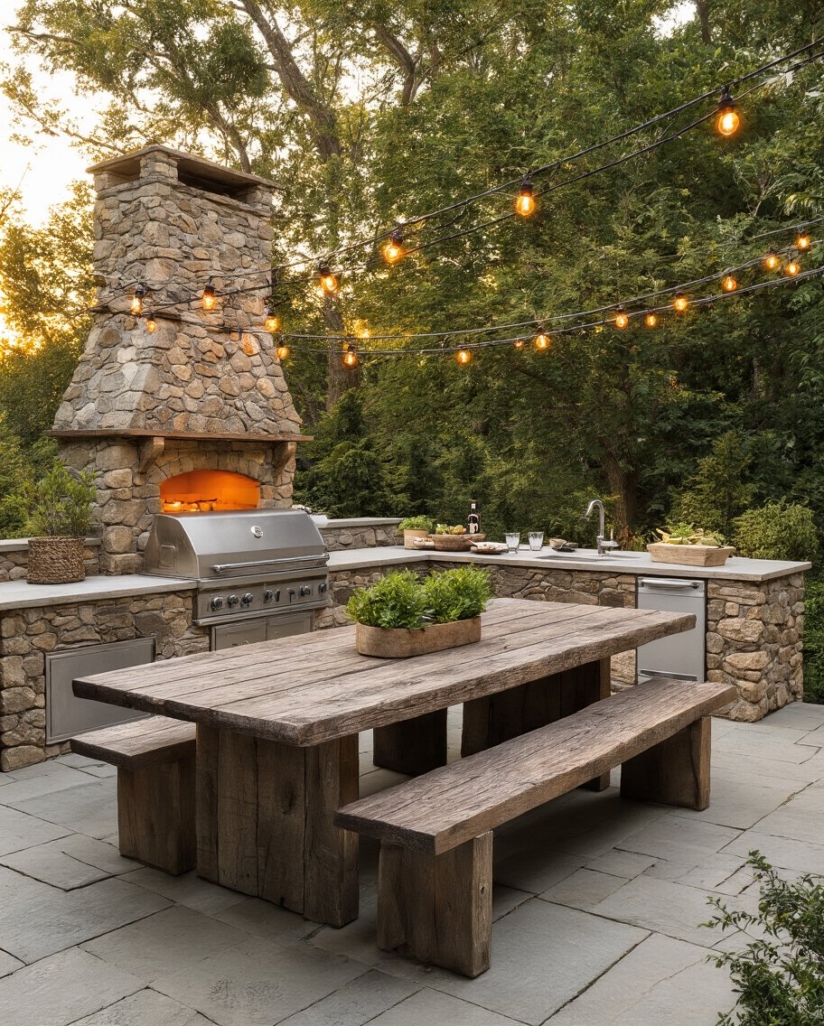 communal outdoor dining experience
