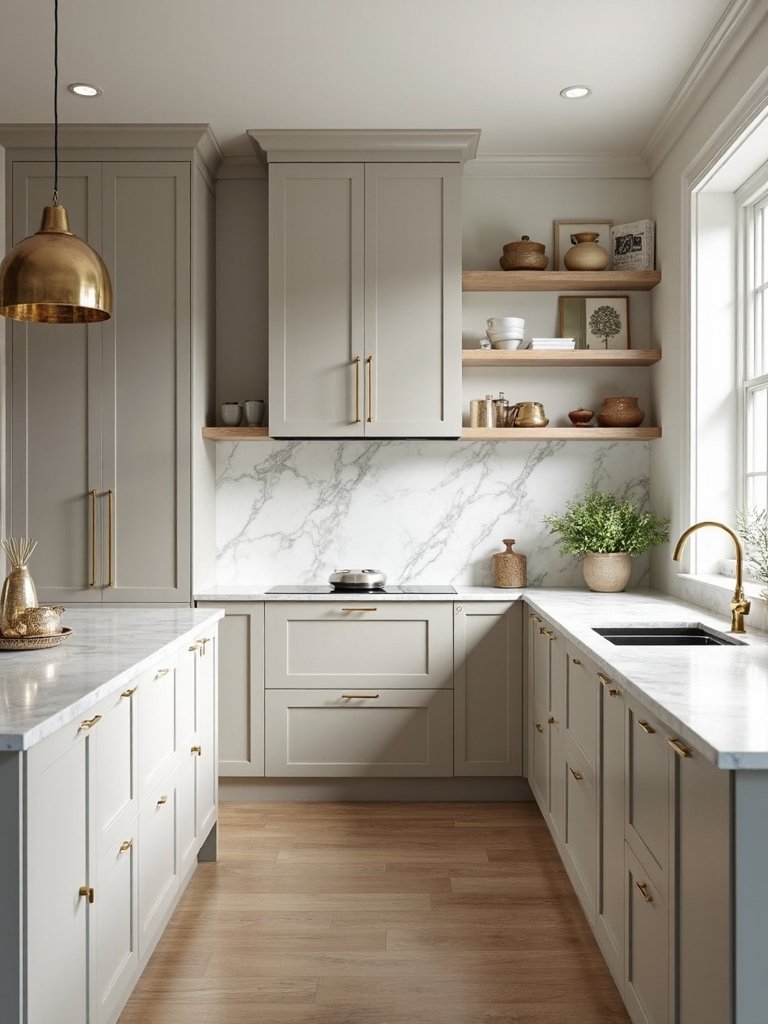 cooler contemporary gray beige kitchen tones