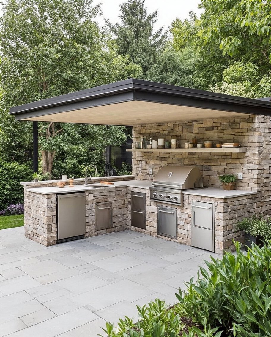corner l shaped kitchen grill