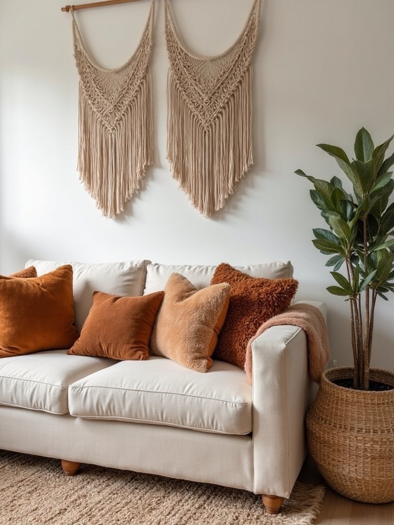 cozy boho faux fur cushions