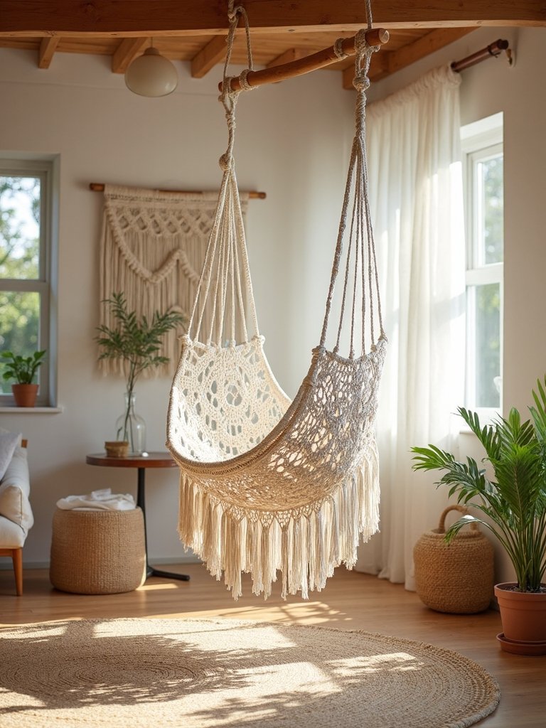 crochet bohemian functional furniture accents