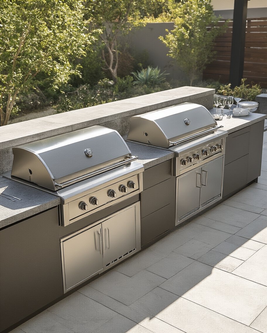 dual outdoor cooking maximizes entertainment