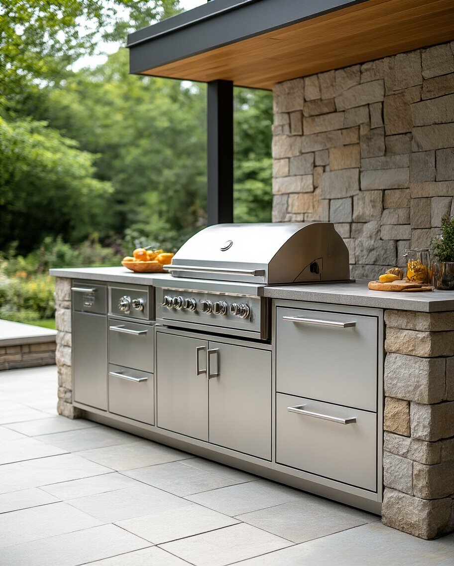 durable modern weather resistant outdoor kitchen cabinets
