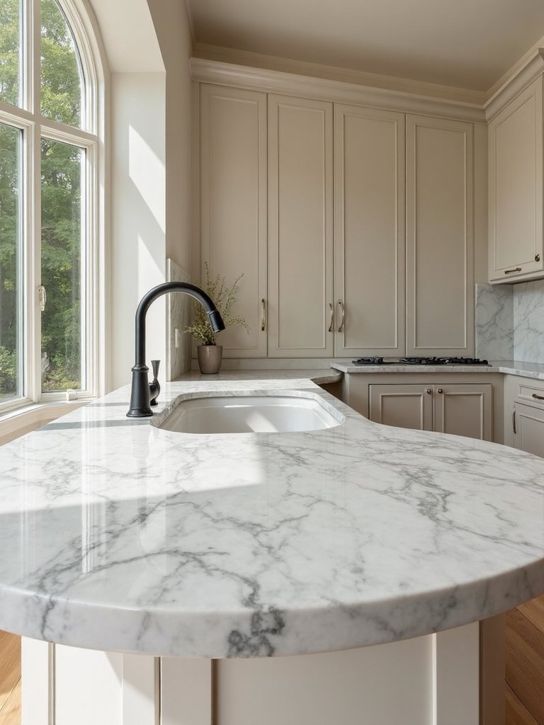 elegant marble beige cabinet combination