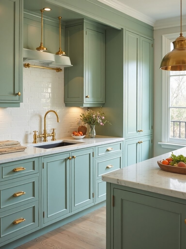 elegant sage green kitchen transformation