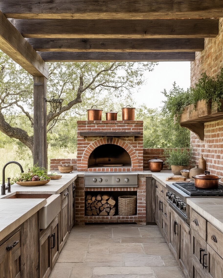 farmhouse outdoor kitchen charm character