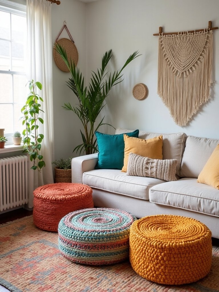 floor poufs and ottomans