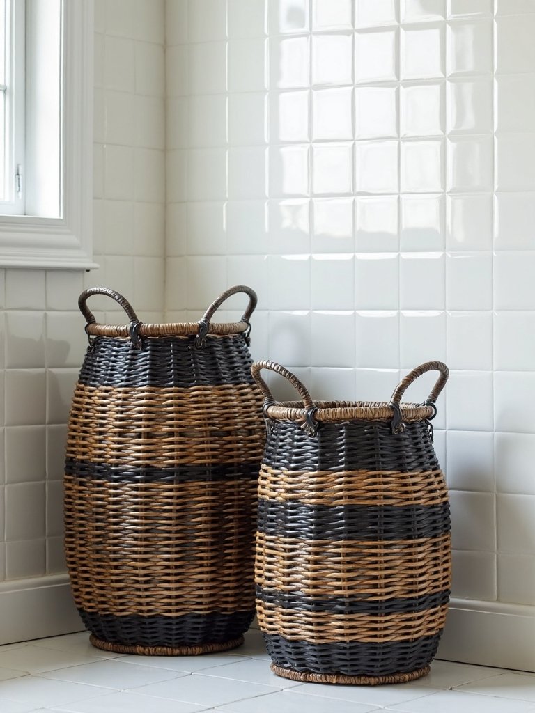 functional durable stylish wicker storage hampers