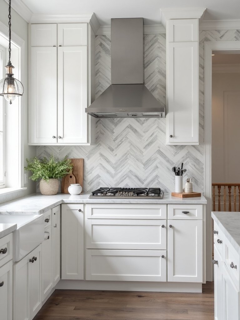 geometric sophisticated backsplash visual interest