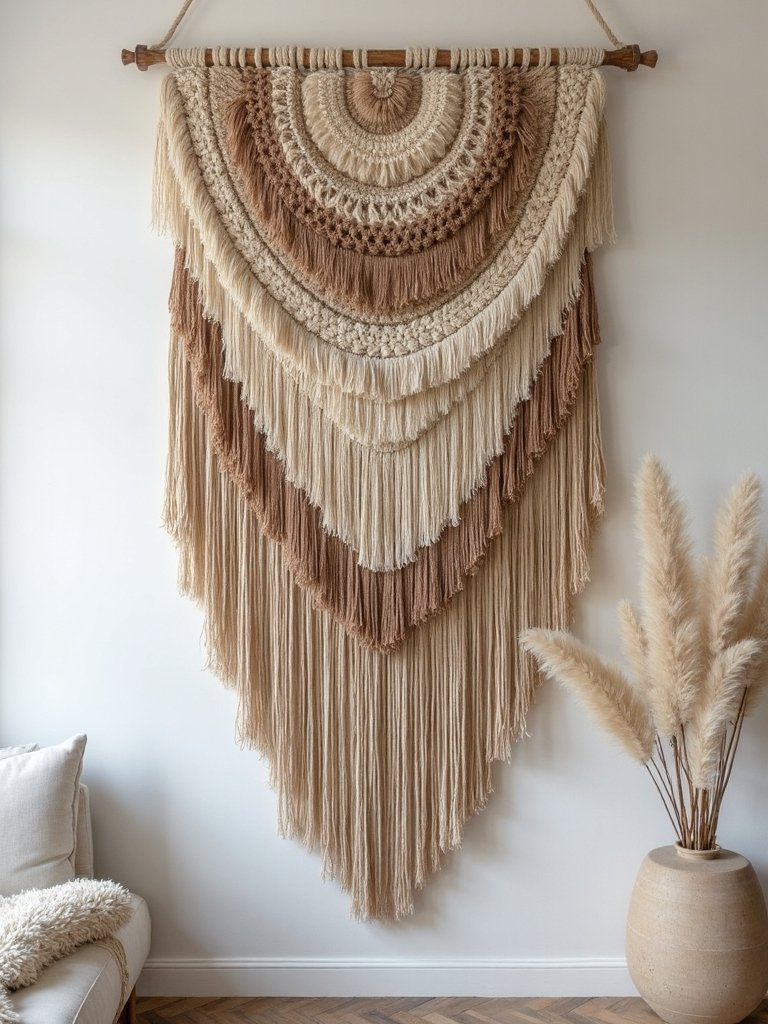 handcrafted boho textile wall art
