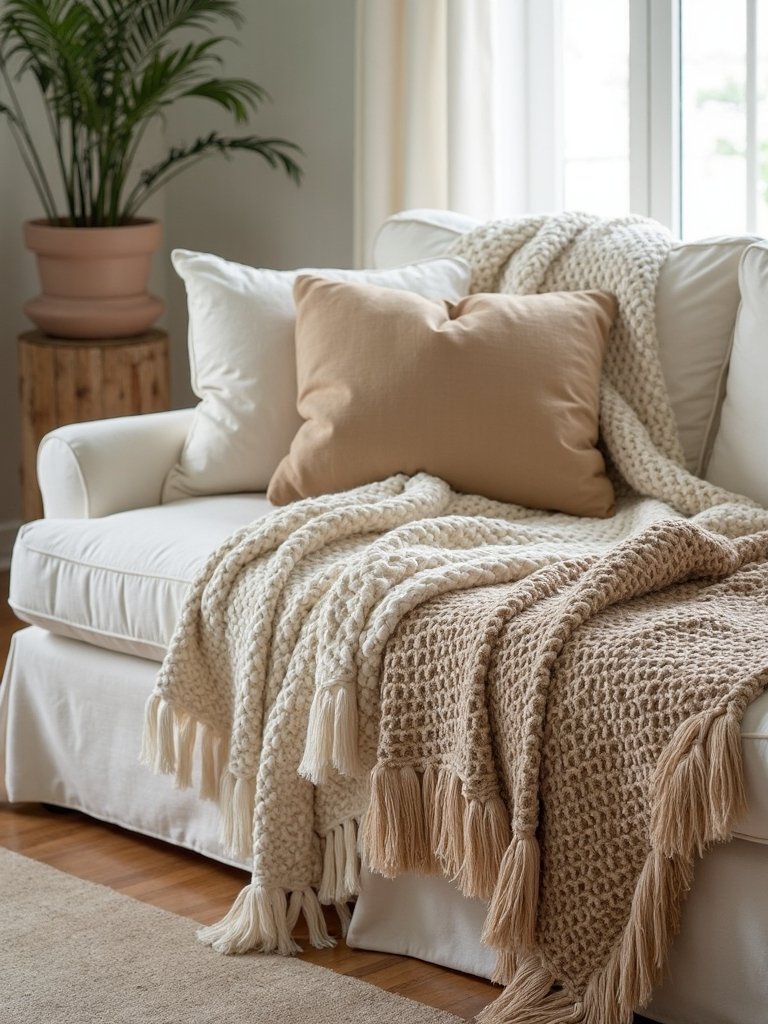 handcrafted boho textural throw blankets