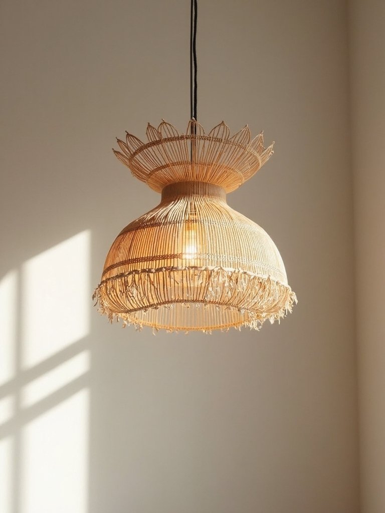 handcrafted vintage rattan ceiling lighting