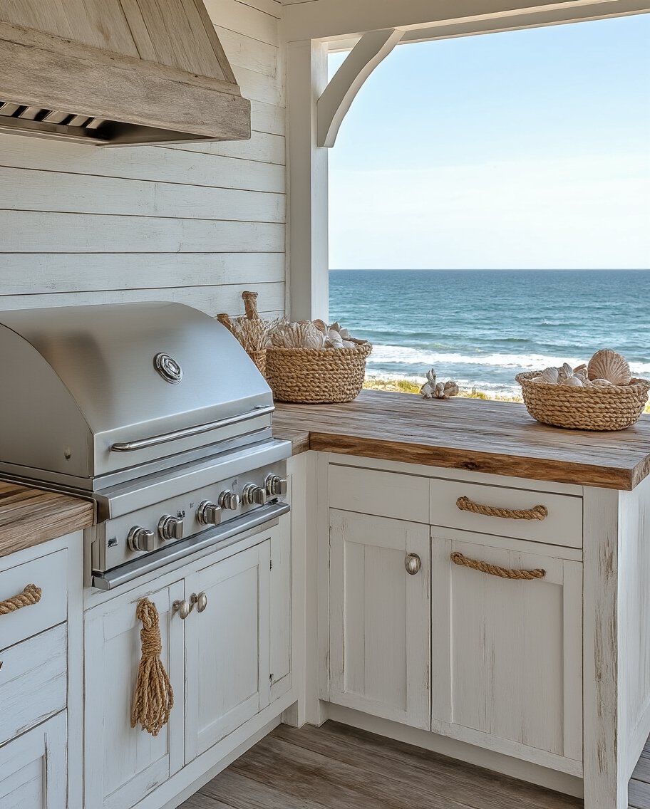 light coastal kitchen cabinets