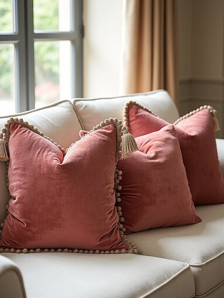 luxurious textural boho inspired velvet pillows