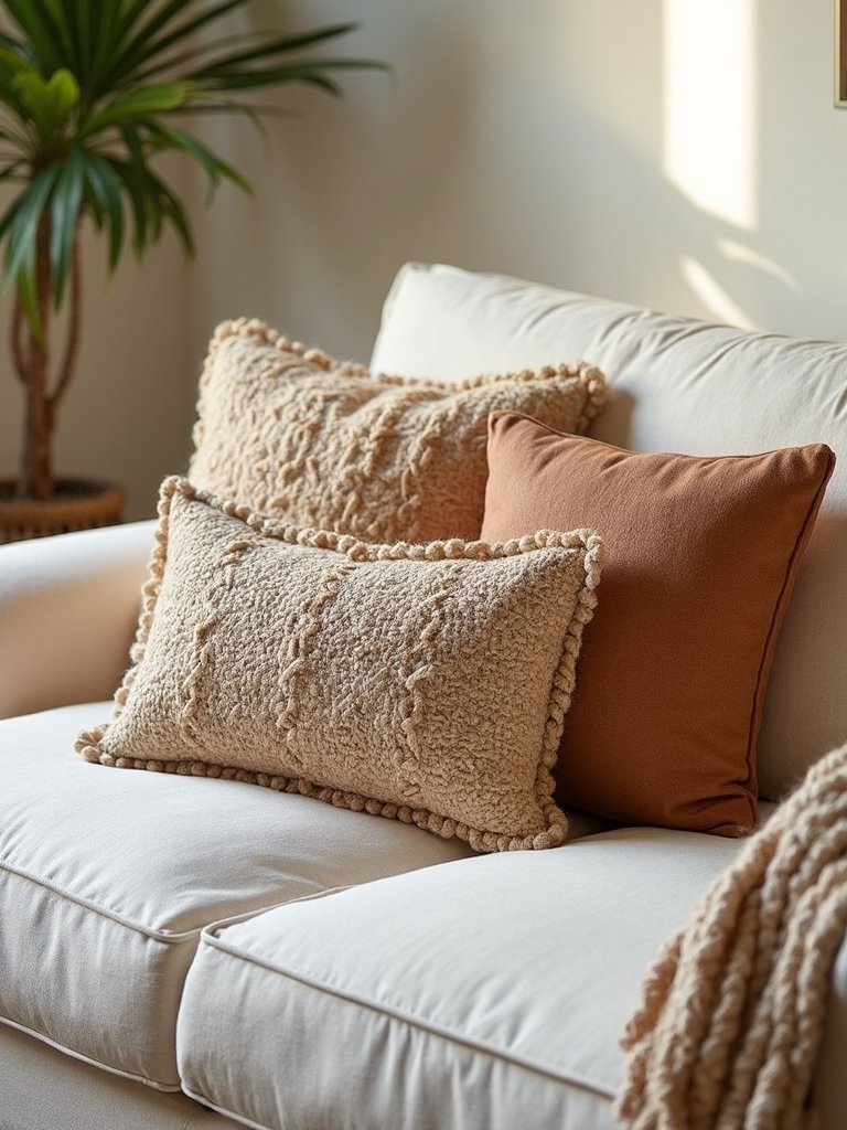 naturally textured handcrafted boho pillows