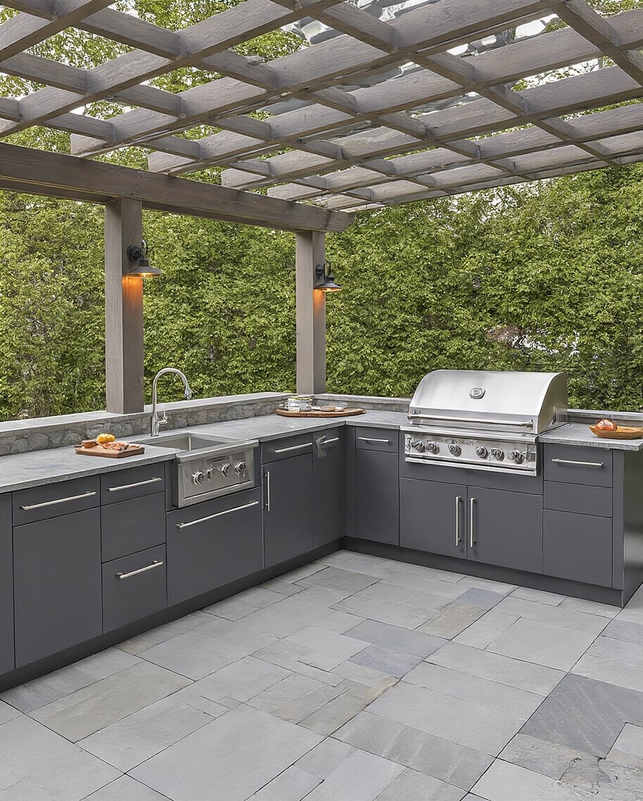 optimized l shaped outdoor kitchen layouts