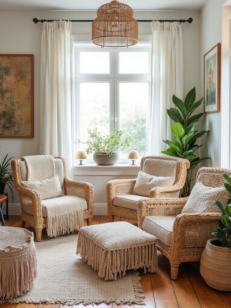 refreshing bohemian living room accents