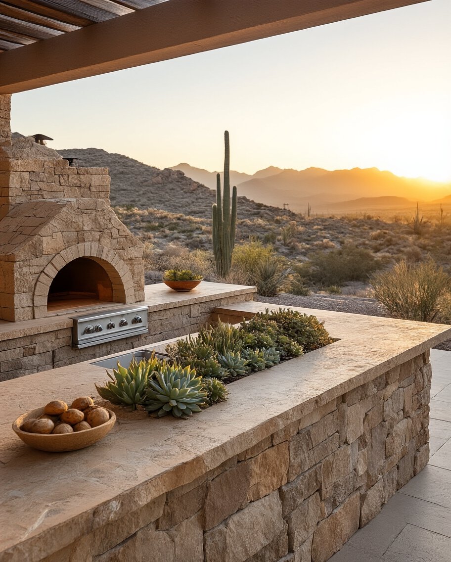 rugged weatherproof outdoor kitchen design