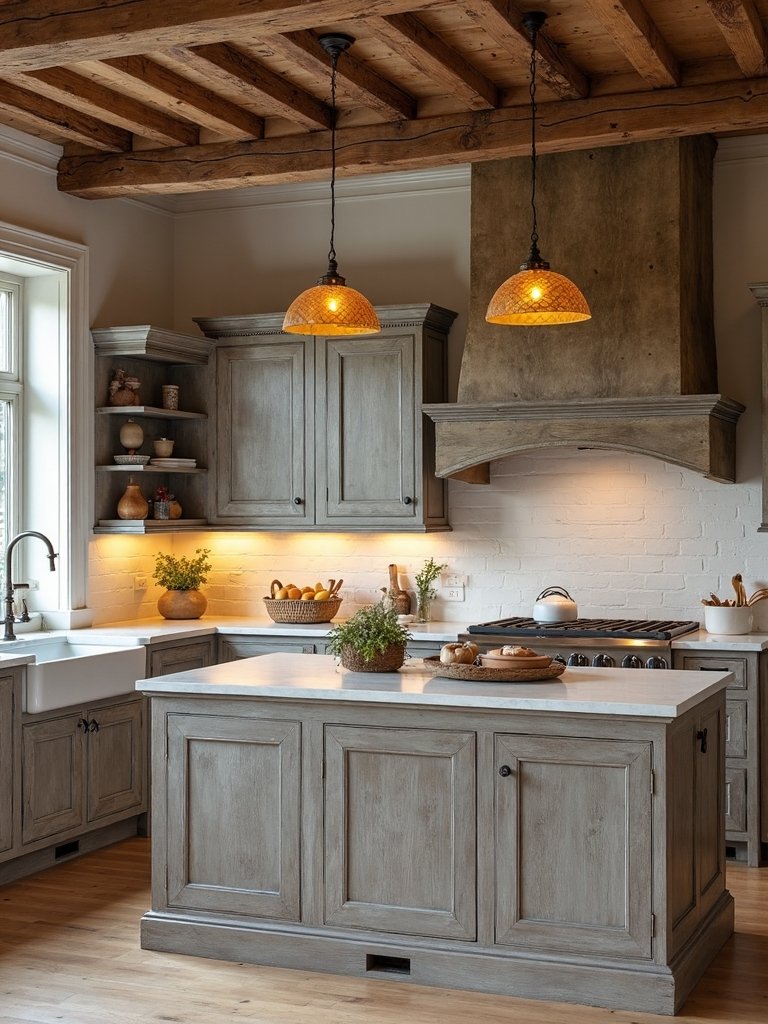 rustic farmhouse elegance wooden beams