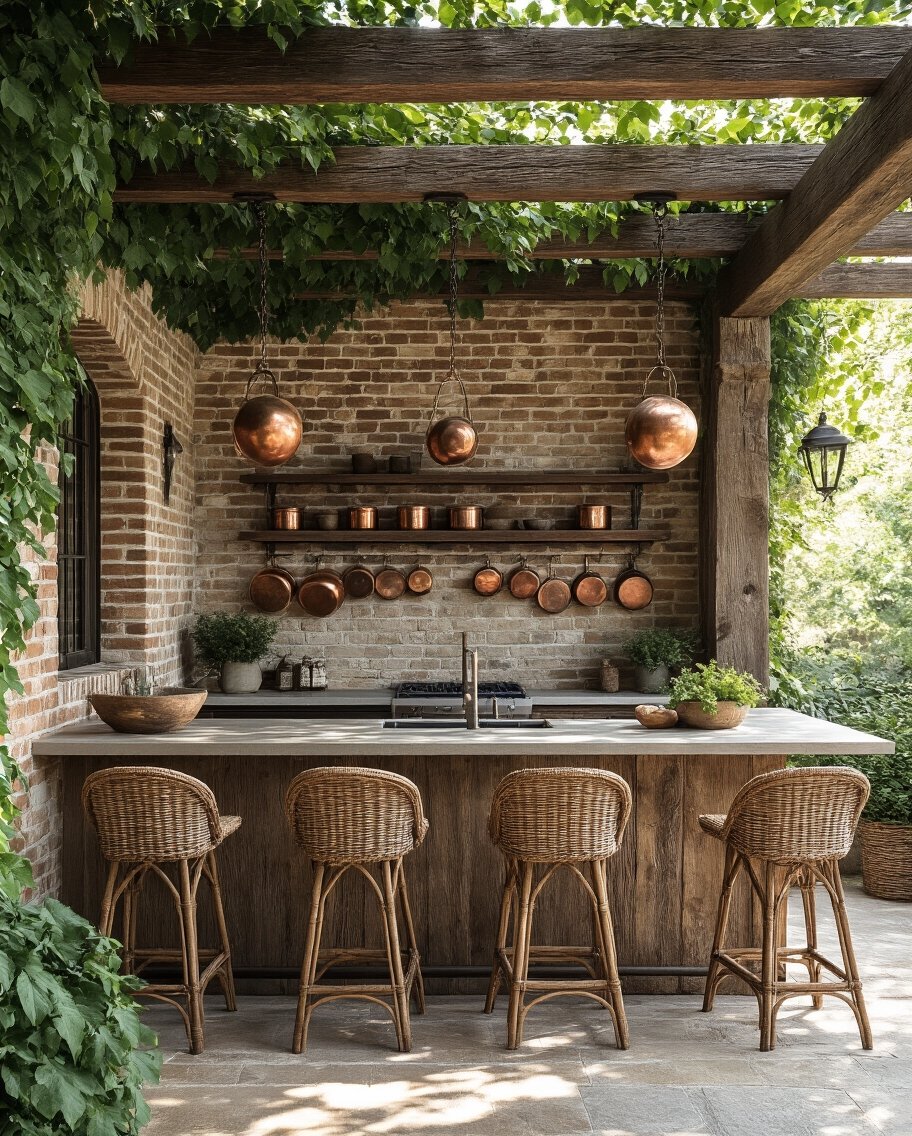 rustic farmhouse kitchen bar seating
