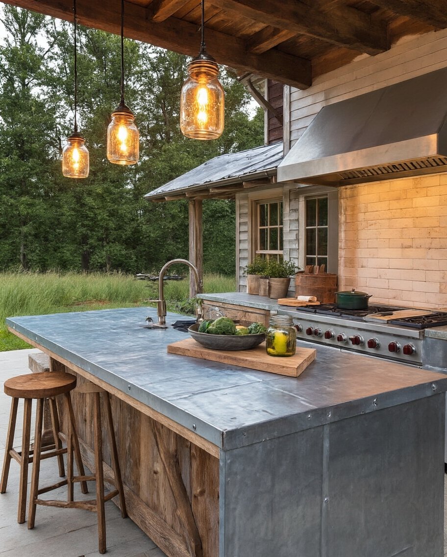 rustic farmhouse outdoor kitchen charm