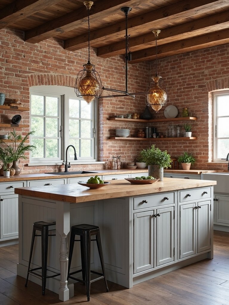 rustic industrial farmhouse kitchen design