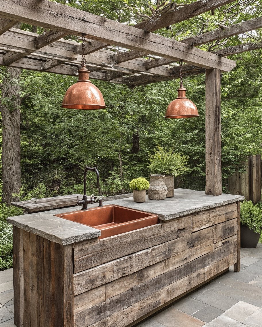 rustic sophistication reclaimed wood copper