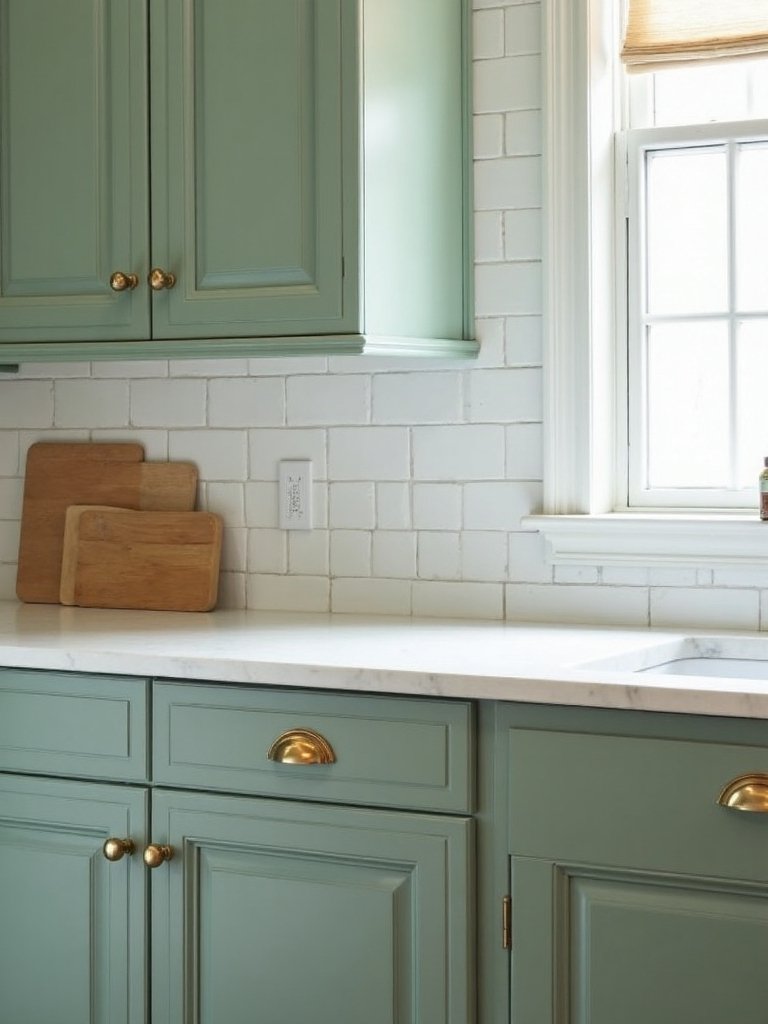 sage green cabinet door focal points