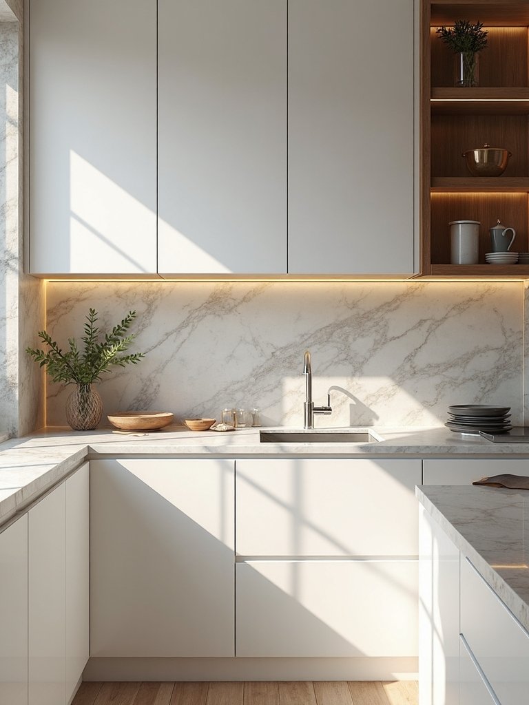 serene nature inspired kitchen backsplash tiles