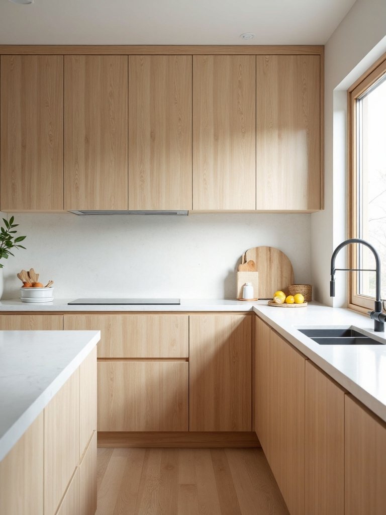 serene uncluttered natural wood minimalist design