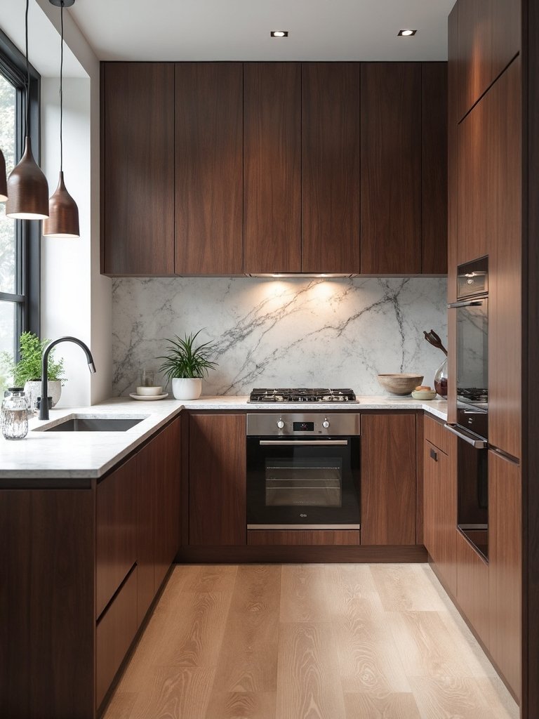 sleek urban walnut kitchen sophistication