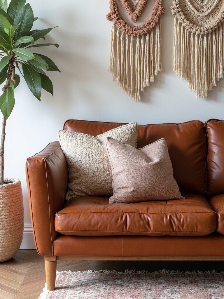 sophisticated bohemian leather tuxedo sofa