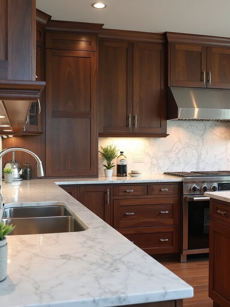 sophisticated dark walnut marble combination