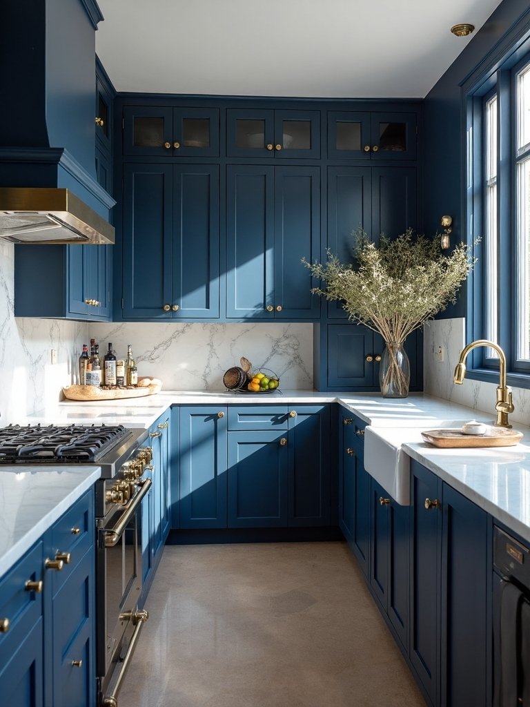 sophisticated navy blue home decor