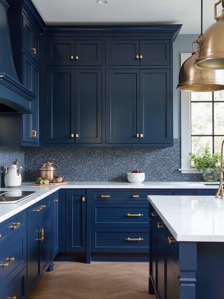 sophisticated ocean inspired moody blue backsplash