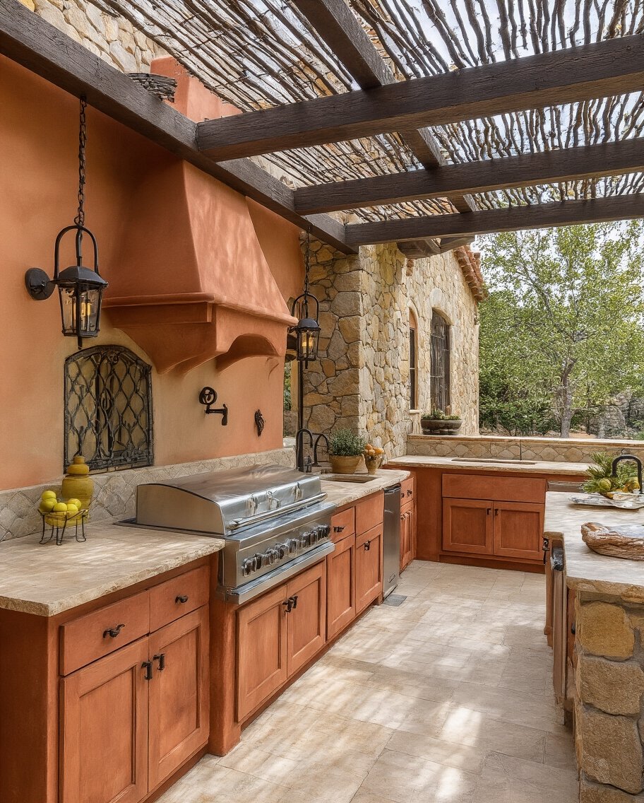 timeless mediterranean outdoor kitchen elegance