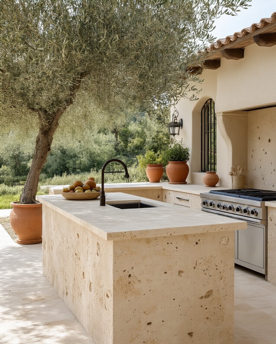 timeless mediterranean outdoor kitchen elegance