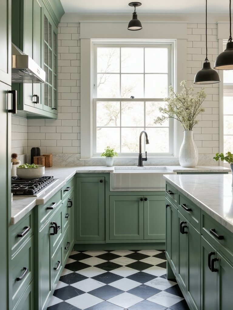 timeless sage green kitchen elegance