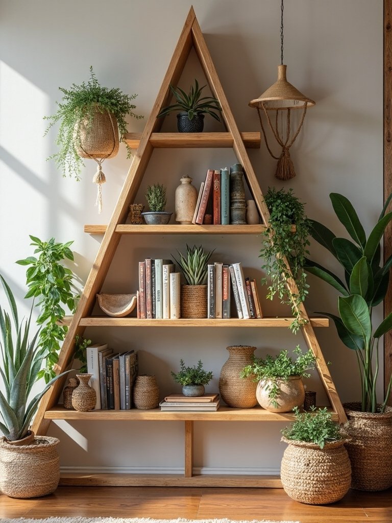 triangular arrangements visually balance boho displays